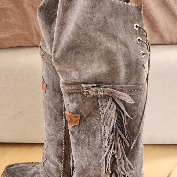 El Vaquero Colleen reptile boots Sz 40 Over the knee - Picture 6 of 10